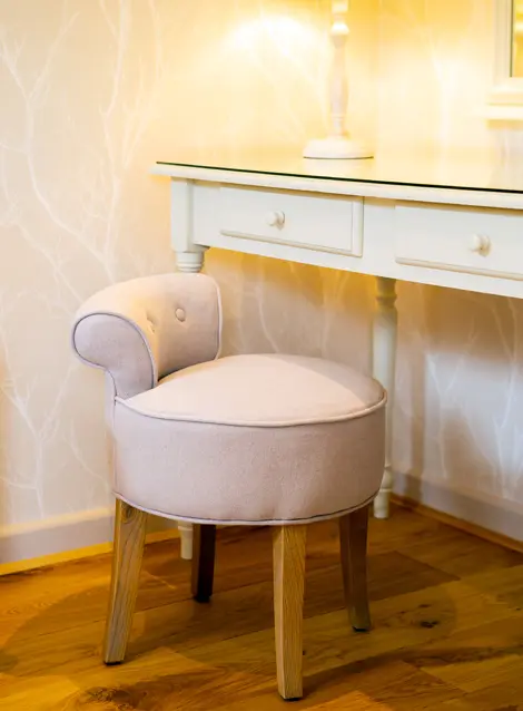 Clock Barn prep room dressing table stool