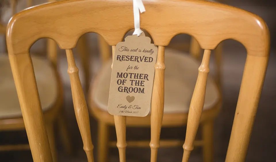 Clock Barn wedding tags reserved seat diy wedding ideas
