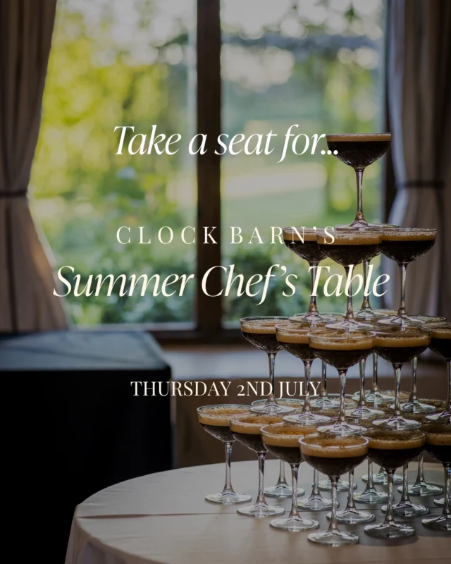 Take a seat for…✨  Our Summer Chef’s Table experience. ☀️🍴  A carefully curated evening of seasonal flavours, expertly paired wines and beautifully crafted canapés, all served within the warm atmosphere of Clock Barn.  Throughout the evening, you’ll discover thoughtful styling and details from a selection of our recommended suppliers, helping you picture how every part of your own celebration could feel. 🥂  📍Thursday 2nd of July 
⏱️ 6pm - 9pm  Whether you’re planning your wedding with us or simply looking for a memorable evening out, we’d love to welcome you!  🗓️ Spaces are limited - reserve your place via the link in our bio.  📷 @a_knights_tale_photography 
💐 @budsfloristry 
🪄 @mcqueenthemagician 
🎷 @clairelivesax 
🎼 @h_sings_songs 
💡 @luminique_events  #foodanddrink #weddingvenue #hampahirebarnweddings #weddingexperience