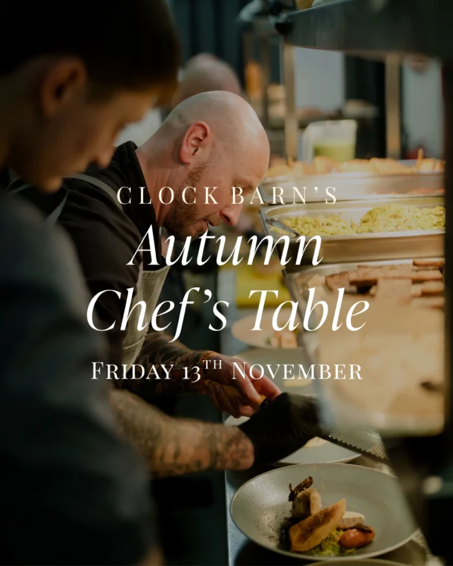 Why not be our guest? 💫  🗓️ Friday, 13th November  Our Chef’s Table is more than just a tasting, it’s an experience.  Expect beautifully crafted dishes, seasonal flavours, good company and a taste of what makes our food such an important part of the Clock Barn experience.  Whether you’re planning your wedding with us, considering Clock Barn for your day, or simply looking for a beautiful evening of food and conversation - everyone is welcome at the table!  Come for the food. Stay for the experience.  ✨ Join us for our Autumn Chef’s Table and discover what’s on the menu.  #tastingmenu #hampshirebarnwedding #clockbarnwedding #exceptionalfood #weddinginspiration  📷 
@lydia.stamps 
@miaphotographyuk 
@chriskemp_photography