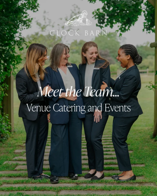 Meet the Team…💫  Venue Catering and Events.  The team behind your day, from the very first planning conversation to the moment everything comes together.  Our Venue Catering & Events team are there throughout your journey, helping you plan the details, answer your questions and make the most of your time at Clock Barn. They’re the ones making sure the day runs just as it should.  So, as part of our new Meet the Team series, we thought it was time to introduce the people who make it all happen. 🤍  Meet Jeff, General Manger of Venue Catering & Events at Clock Barn.  Jeff is at the heart of the team that helps bring your wedding day together. From the planning process and through the day itself. Jeff is there to guide the team as everything is brought to life.  Jeff has a real passion for wine and brings a wealth of knowledge to the team. He’s always keen to share his expertise and enjoys helping couples discover the perfect wines to complement their wedding day.  Meet Victoria, Clock Barn’s Senior Events Manager  Working closely with couples day to day, Victoria provides guidance and support throughout the planning stages, helping to make sure all the important details are in place and that you feel confident as your day approaches.  Once the wedding day arrives, Victoria is there alongside you, supporting the wider team and making sure everything runs just as it should.  A fun fact is that Victoria has a hidden talent for tying chair sashes! After plenty of practice she’s mastered the technique!  Meet Leah, Events Manager at Clock Barn  Working closely with couples throughout the planning process, Leah is there to provide guidance and answers questions to ensure all the important details are taken care of.  Once the big day arrives, she’s there to support the couple helping everything come together smoothly so you can relax and enjoy every moment.  Leah’s favourite part of the wedding day is spending time with couples in the morning. She loves helping to settle any pre-wedding nerves and making sure everything feels relaxed.  Meet Norleen, Clock Barn’s Events Manager  Norleen is one of the familiar faces supporting our couples throughout their journ